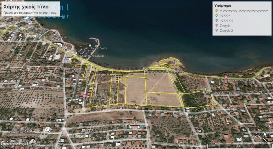  Evia - DILESSI (PORT DILESSI) plot- 98.000 Sq.m, front Beach 